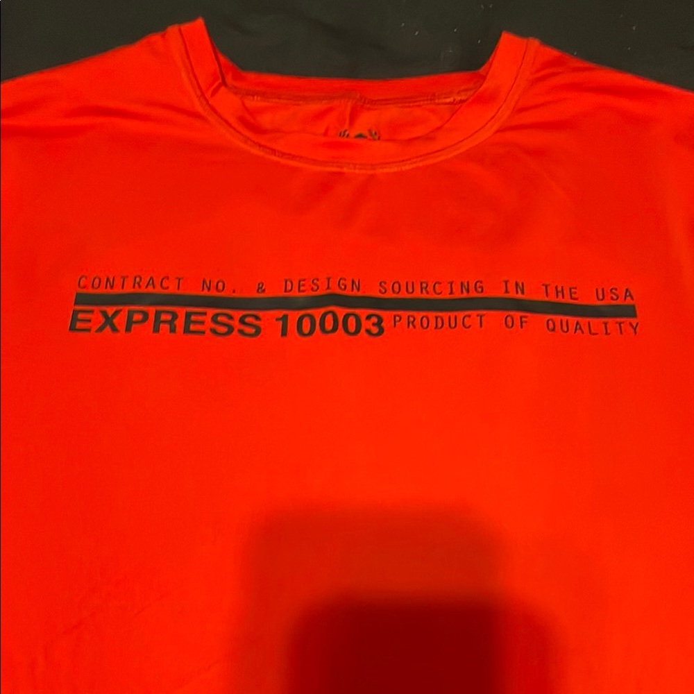 Express Red Short Sleeve Tee Vibrant Crew Neck